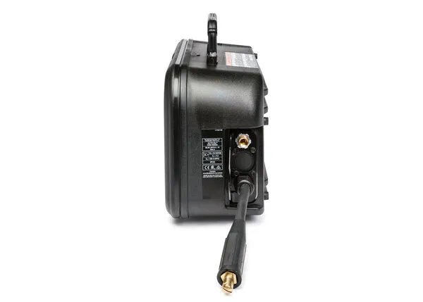 Lincoln Activ8X Wire Feeder Machine Tweco (U3519-1), black, side view with cable, handle, CrossLinc branding at WeldingMart.