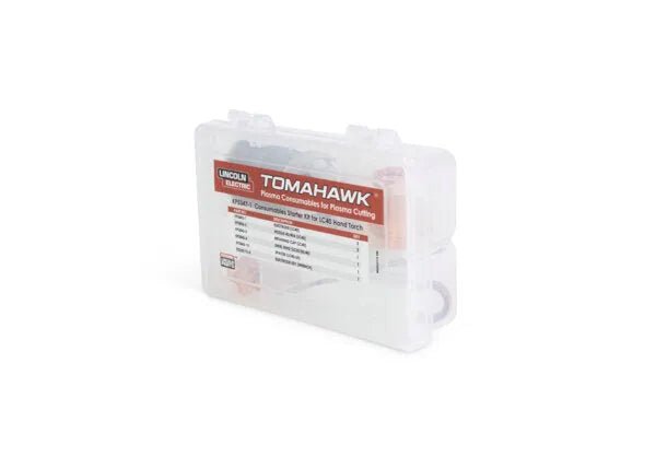 Lincoln Electric Plasma Consumable Kit KP5347-1 for LC40 Hand Torch, fits Tomahawk 625, welding accessory in clear case.