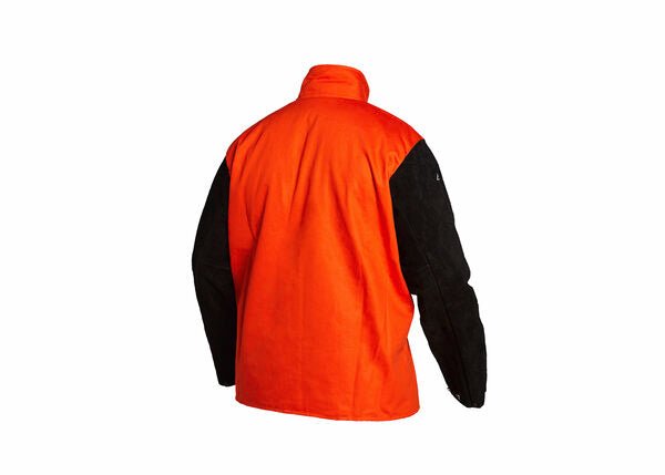 Lincoln Bright FR Orange Jacket with Leather Sleeves