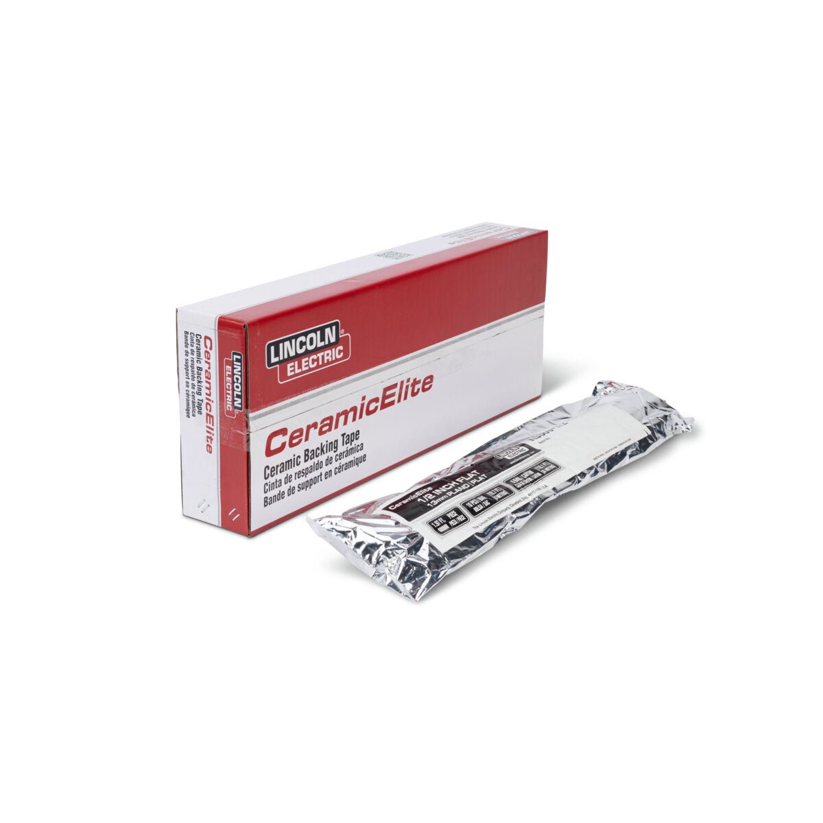 Lincoln CeramicElite Flat Backing Tape 1/4 in application view - WeldingMart