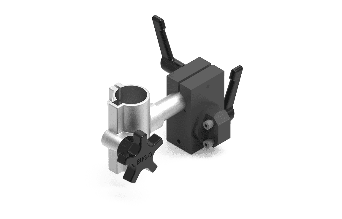 WeldingMart Bug-O CUTTING KIT BUG-6155 clamp mount secures cylinders to flat surfaces—essential welding tool with adjustment knobs.