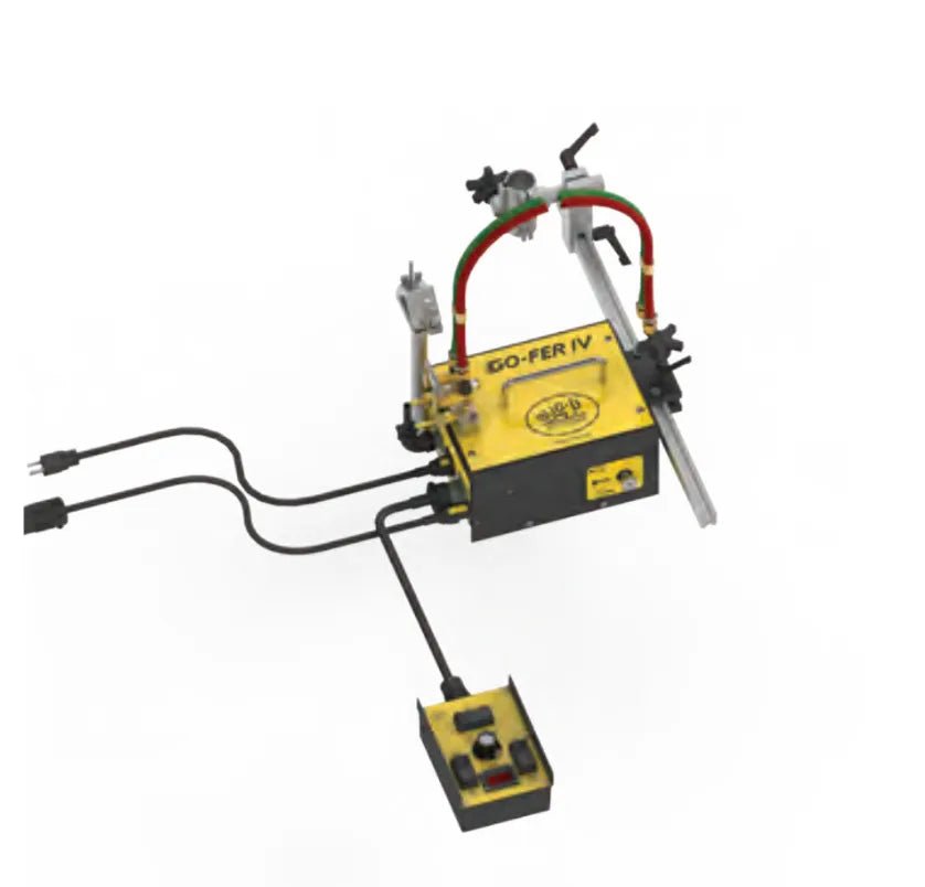Bug-O GO-FER IV W/Pendant 240VAC welding machine (GOF-4103) with cables, control box, arms for precise straight-line cutting.