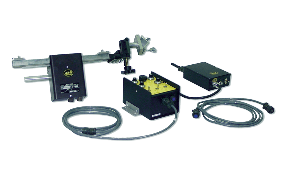 Bug-O Stand Alone Linear Weaver 240 VAC CDS-6352 welding accessory with sensor arm, control box, and cables for welding fixtures.