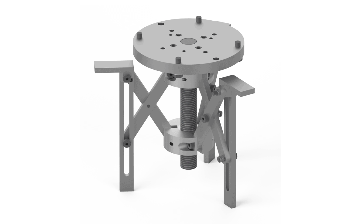 Bug-O 8/16 3 Jaw Expandable Chuck CWO-3661, adjustable weld chuck with round plate, central rod, and sturdy metal legs.