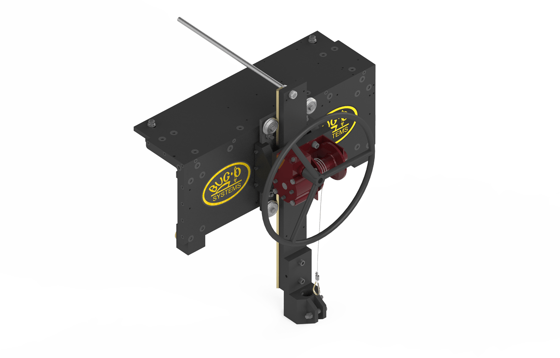 Bug-O 151P CARRIAGE ASSEMBLY - CWO-4540 welding tool with black frame, red center, cable loop, and SIX-G D SYSTEMS logos.