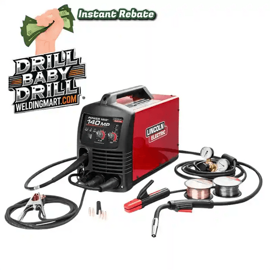 Lincoln Power MIG 140 MP Multi-Process Welder with cables, clamps, spools, cash rebate offer, WeldingMart.com promotion.