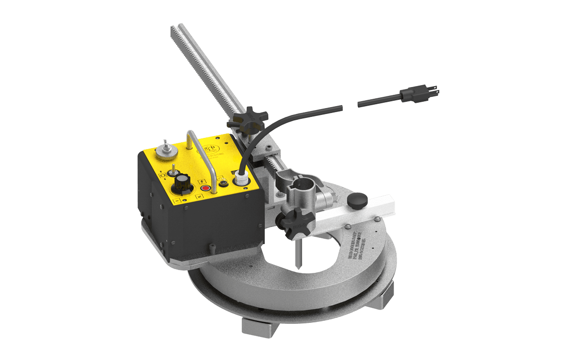 Bug-O DC HOB-O W/4 MAG BASE 120VAC pipe beveling machine, welding tool with control box, MAG base, and adjustment knobs.