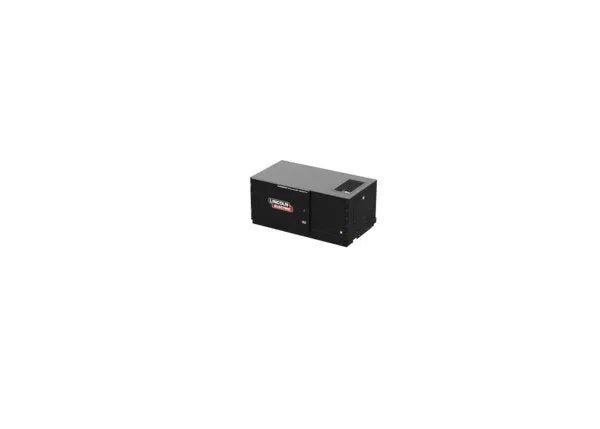 The Lincoln Prism Exhaust Booth (Extraction Unit Only) 230V/1Ph - K5663-2 is a black rectangular unit with a front label and side vent, designed for use with Lincoln Prism Exhaust Booths. Isolated on a white background; operates at 230V.