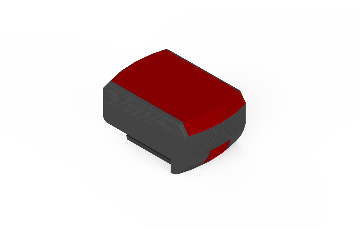 Bug-O 18V 4.0AH LI-ON BATTERY KBUG-1201-BAT for welding tools, red top, dark gray sides, on white background at angle.