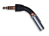 MK Products 60 Degree EZ-Lock Barrel - 400Amp Water Cooled - 003-2317, a high-performance welding component designed for superior access and efficiency in the most demanding industrial applications with extremely tight spaces.