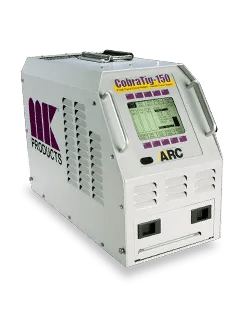 MK Products Cobratig 150 Orbital Power Supply 254-153 ARC welder with digital display, vents, and controls for TIG welding.