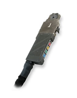 MK Products Mini Micro Orbital Weldhead 4000 for precision welding, 1/8–1/2" OD, with metallic top, buttons & black cable.