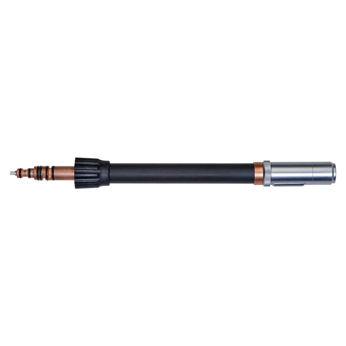 High-performance 12-inch 400 Amp water-cooled welding barrel with EZ-Lock 360° rotation. Extended straight design for improved access, tool-free adjustment, ideal for heavy-duty welding applications.