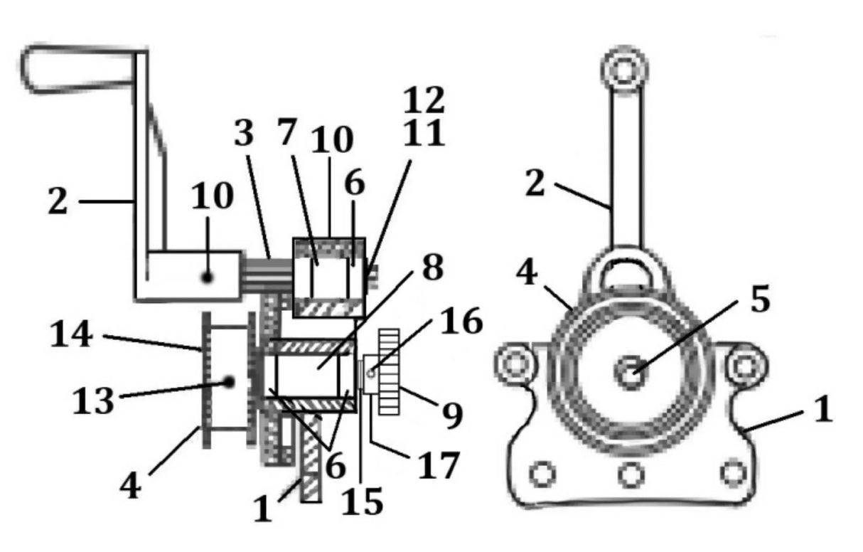 Mathey Dearman Crank Gear Double Sprocket Assembly diagram, side and front views with labeled parts for welding equipment use.