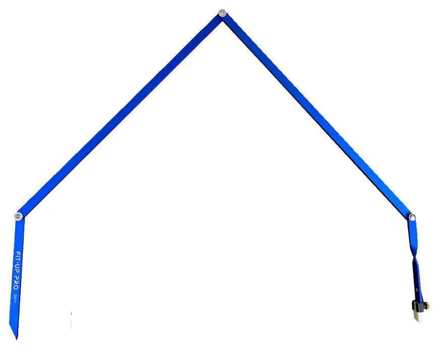 Mathey Dearman D211 Large-Radius Markerβadjustable blue welding tool for marking 100" circles, angled lines; 3 jointed corners.