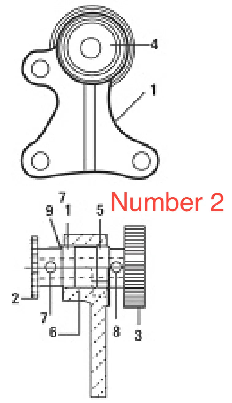Technical diagram of a camshaft assembly with labeled parts, featuring the component marked as 03.0101.008 in red near the camshaft’s bearing area, often used in pipe cutting and beveling applications.