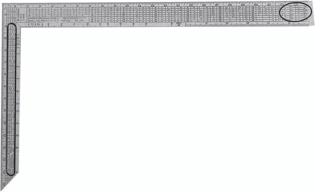 Mathey Dearman D248 Stainless Pipefitters Square for welders, with measurement markings and conversion tables for precise layout.