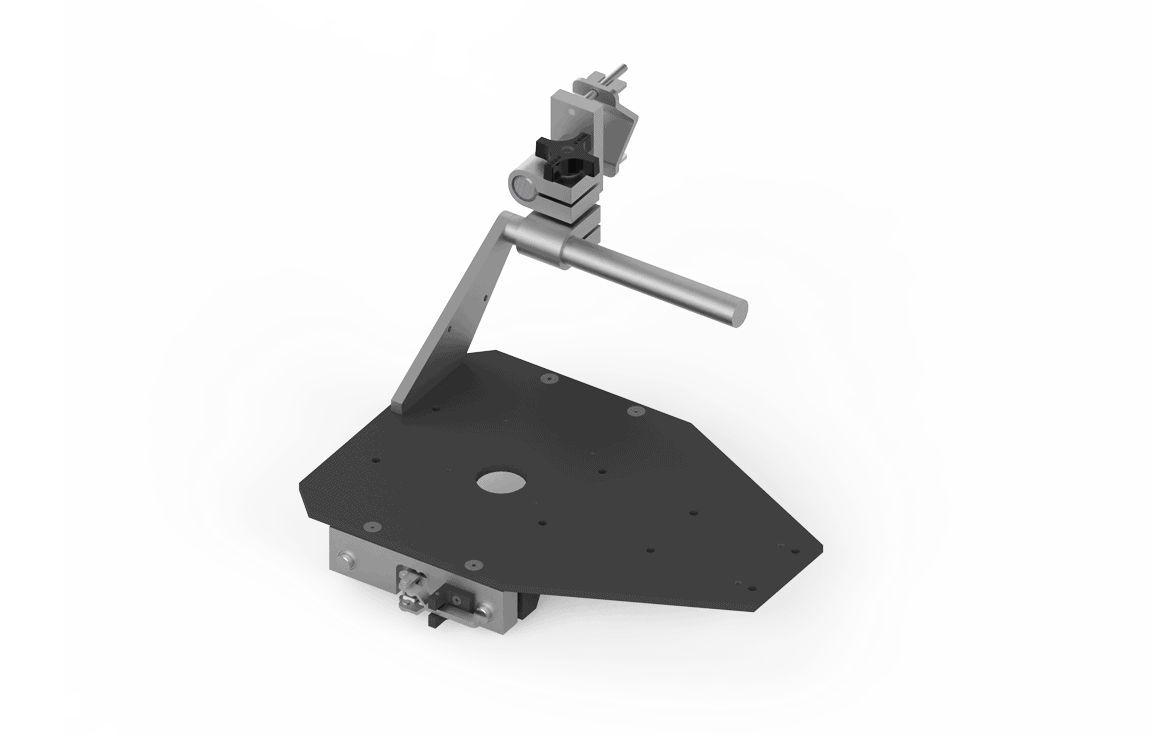 Bug-O PSR-1050 welding carriage with black base, mounting holes, vertical rod, and adjustable mount for WeldingMart equipment.