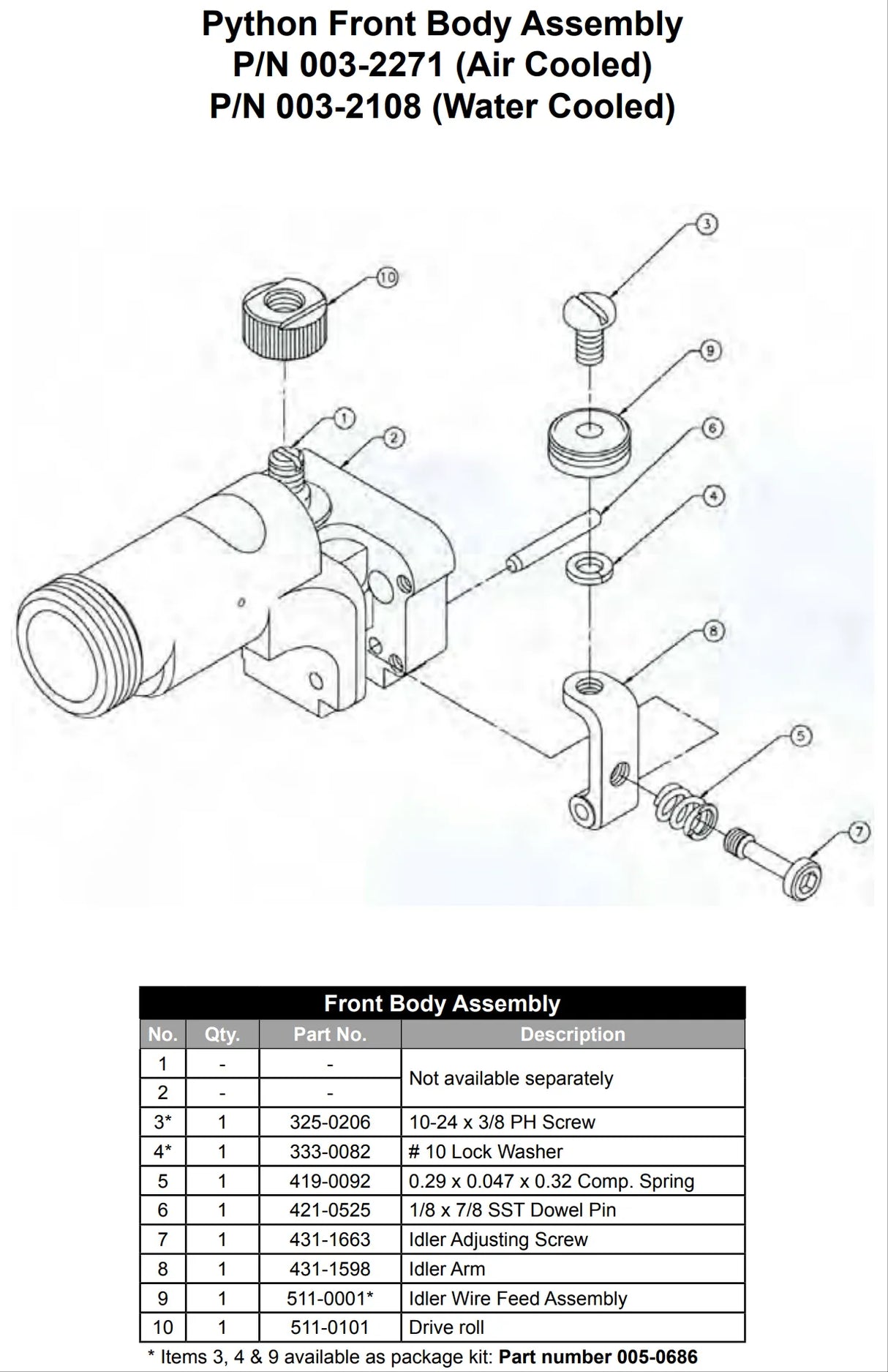 MK Products Assembly Body Front Water-Cooled Python - 003-2108
