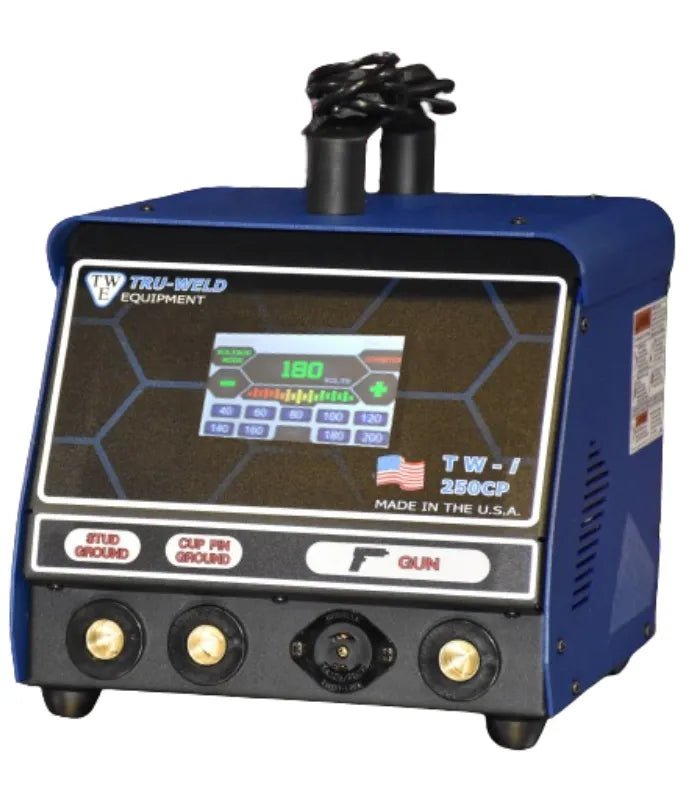 TurWeld TWi-250CP Cuphead Pin Capacitor Discharge Welder with digital display, controls, USA-made, for stainless steel studs.