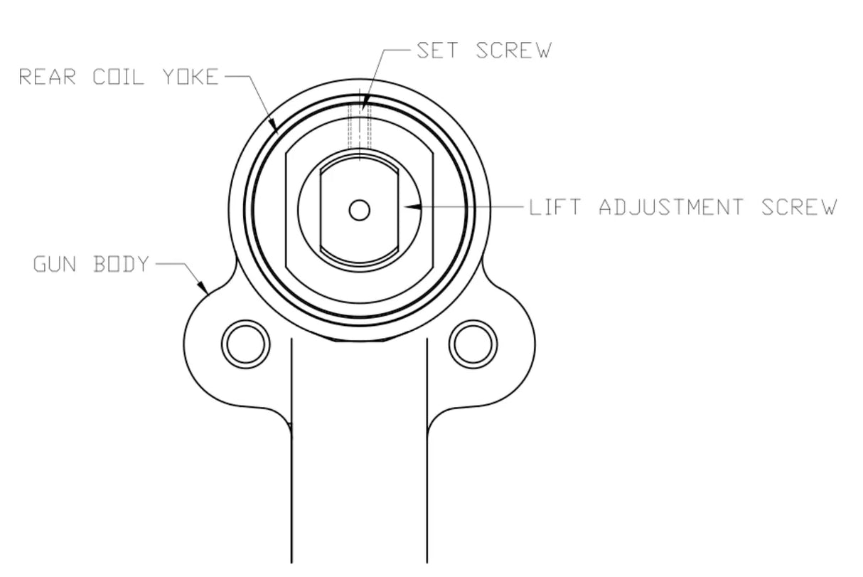 Technical line drawing of TruWeld TWE17000 Heavy Duty Stud Gun with labeled parts—essential welding tool for professionals.