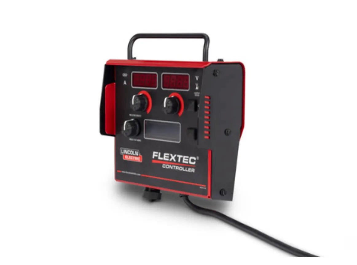 Lincoln K5491-1 Flextec Vantage Frontier Controller 12-pin, welding equipment with digital displays, knobs, and ArcLink connector.