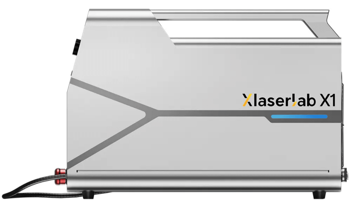 Xlaserlab X1 laser engraving machine on a white background