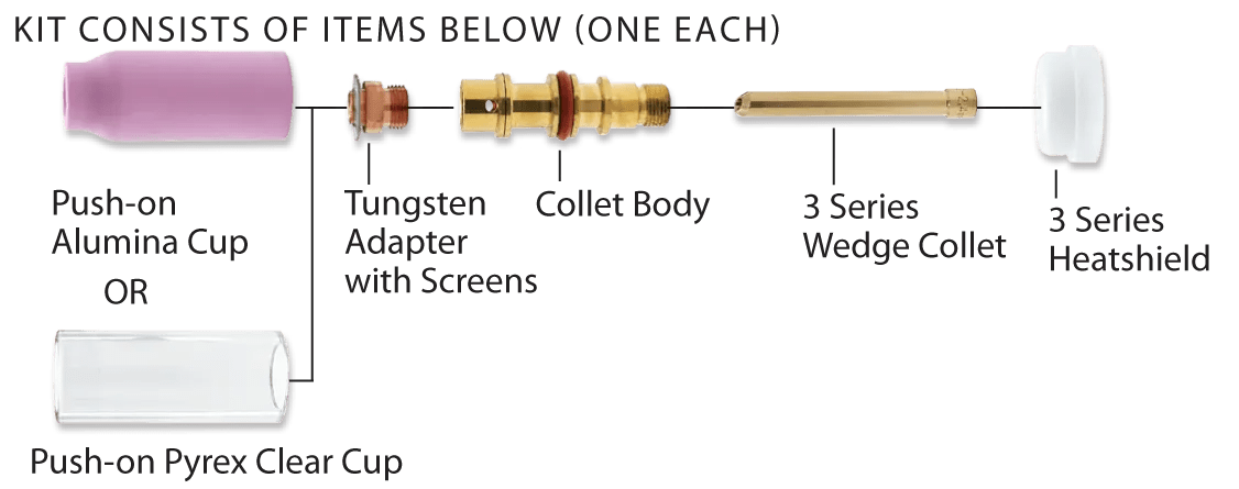 CK Worldwide - Alumina Standard Gas Saver Kit For 1/16" - D3Gs116 - WeldingMart.com