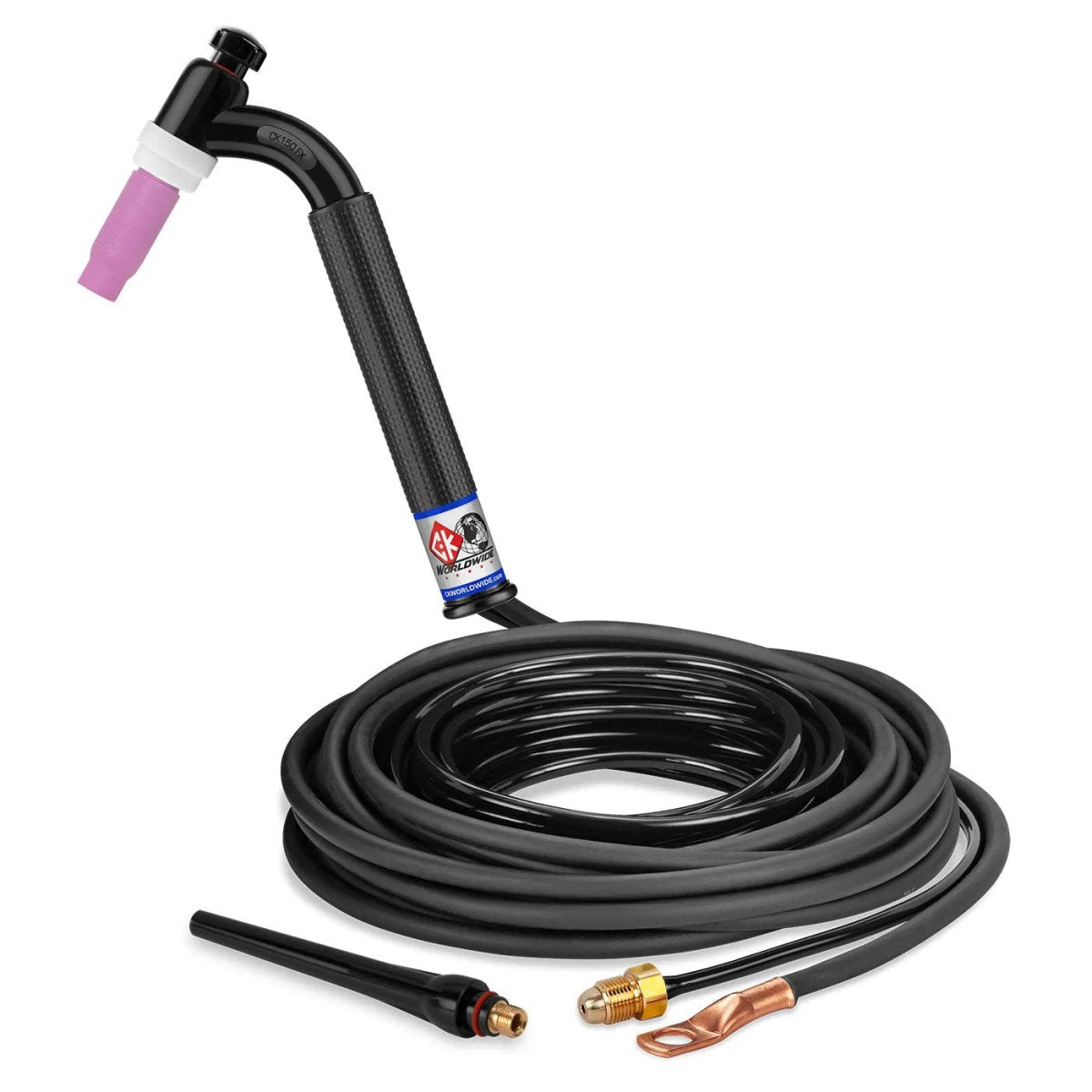 CK Worldwide - Ck1525N Fx - 150 Amp Flex Head Tig Torch, Gas-Cooled, 25' Standard Cables - Ck1525N Fx - WeldingMart.com