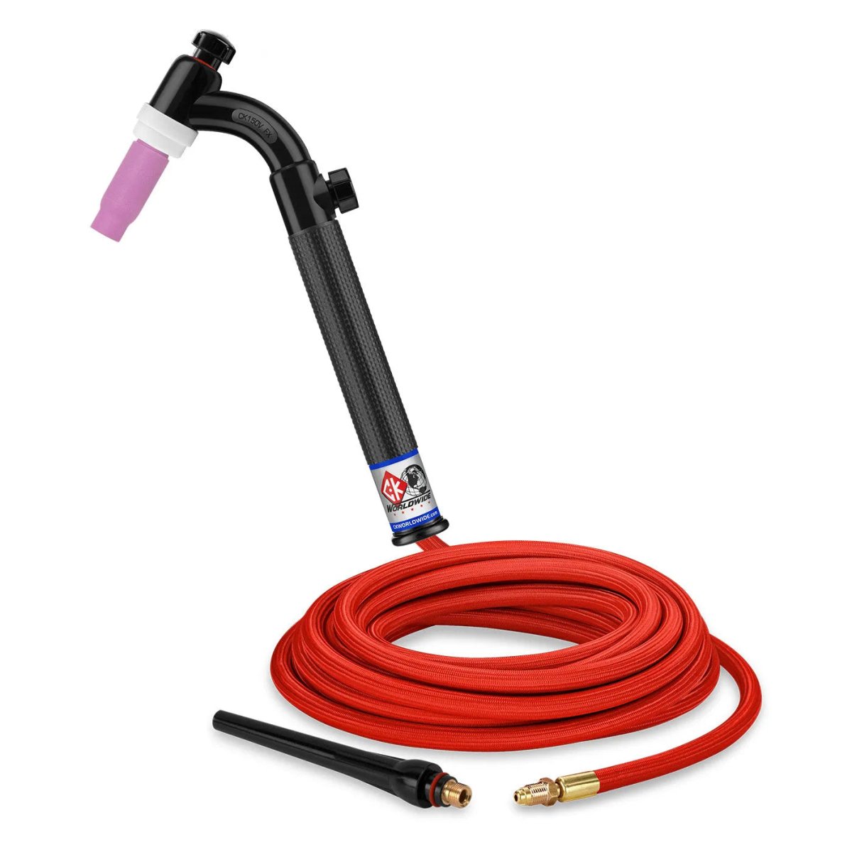 CK Worldwide - Ck1525Vhsf Fx - 150 Amp Flex Head Tig Torch With Valve, Gas-Cooled, 25' Superflex Cables - Ck1525Vhsf Fx - WeldingMart.com