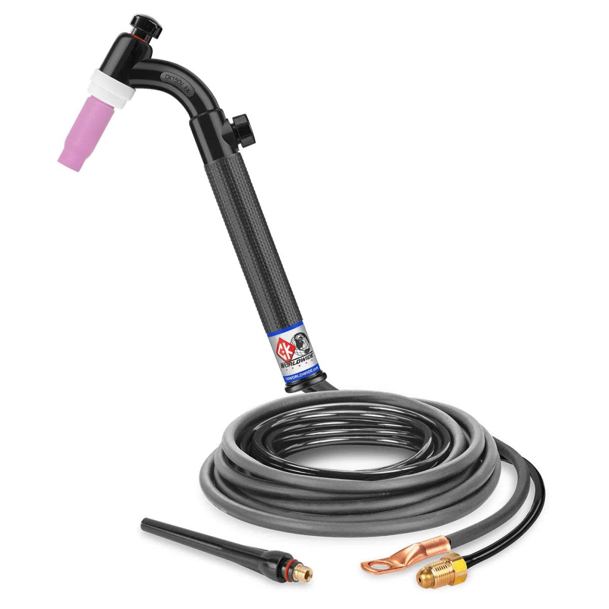 CK Worldwide - Ck1525Vn Fx - 150 Amp Flex Head Tig Torch With Valve, Gas-Cooled, 25' Standard Cables - Ck1525Vn Fx - WeldingMart.com