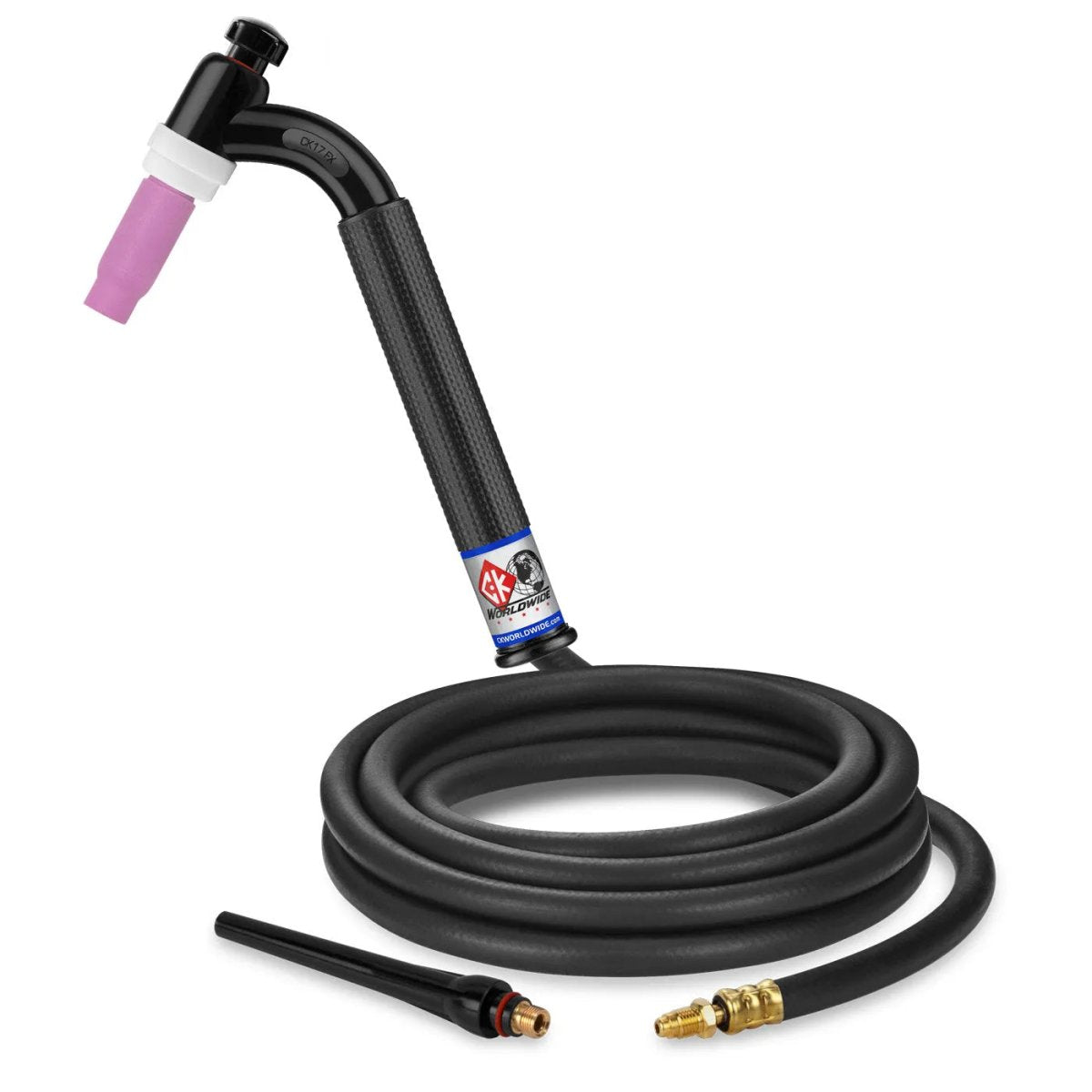 CK Worldwide - Ck17-12-R Fx - 150 Amp Flex Head Tig Torch, Gas-Cooled, 12.5' Standard Cables - Ck17-12-R Fx - WeldingMart.com