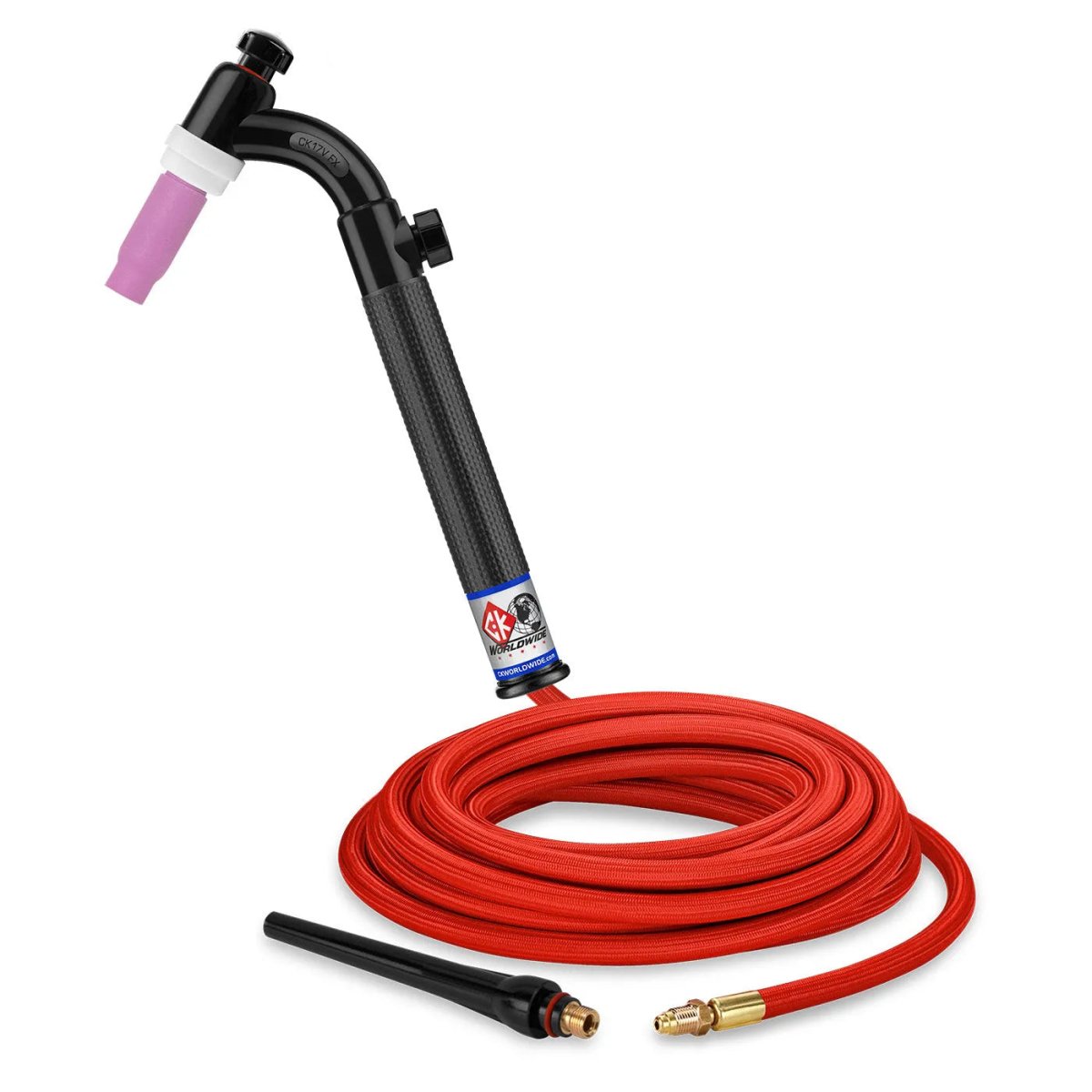 CK Worldwide - Ck17V-25-Rsf Fx - 150 Amp Flex Head Tig Torch With Valve, Gas-Cooled, 25' Superflex Cables - Ck17V-25-Rsf Fx - WeldingMart.com