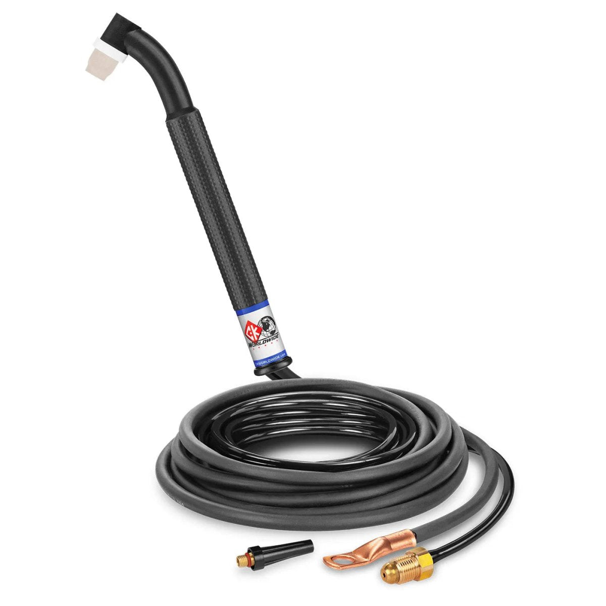 CK Worldwide - Ck24-12-2 Fx - 90 Amp Flex Head Tig Torch, Gas-Cooled, 12.5' Standard Cables - Ck24-12-2 Fx - WeldingMart.com