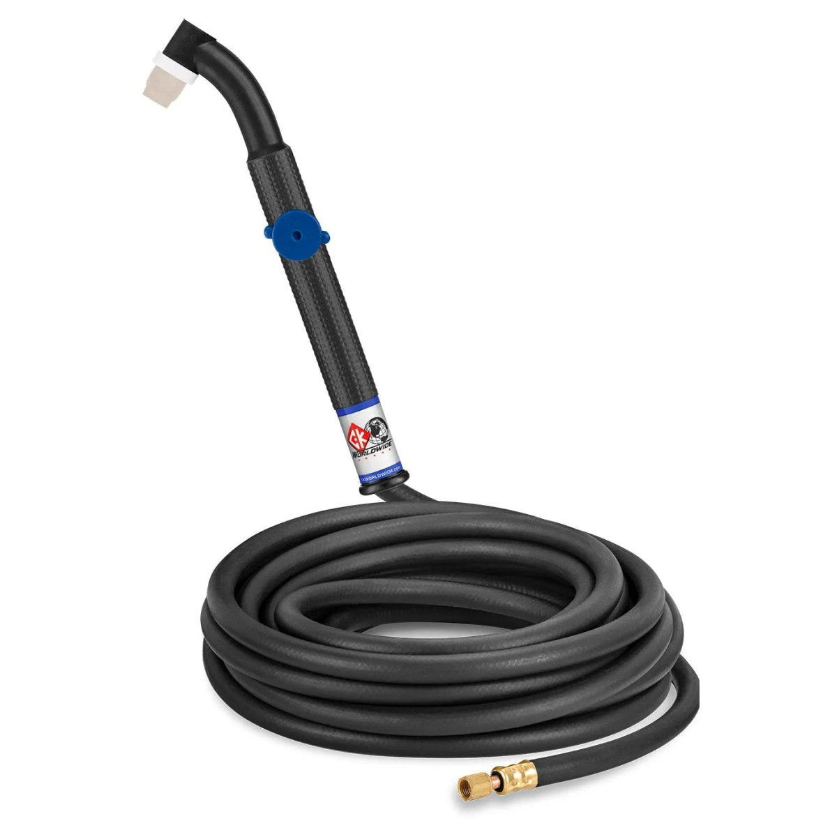 CK Worldwide - Ck24V-25-R Fx - 90 Amp Flex Head Tig Torch With Valve, Gas-Cooled, 25' Standard Cables - Ck24V-25-R Fx - WeldingMart.com