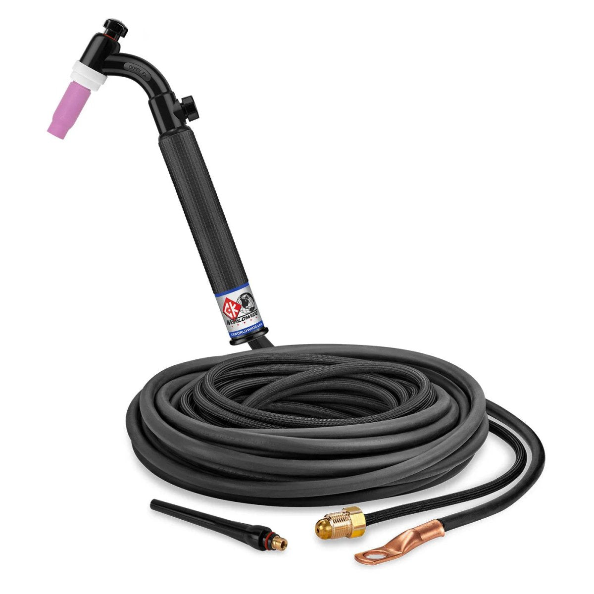 CK Worldwide - Ck26V-25-2Sf Fx - 200 Amp Flex Head Tig Torch With Valve, Gas-Cooled, 25' Superflex Cables - Ck26V-25-2Sf Fx - WeldingMart.com