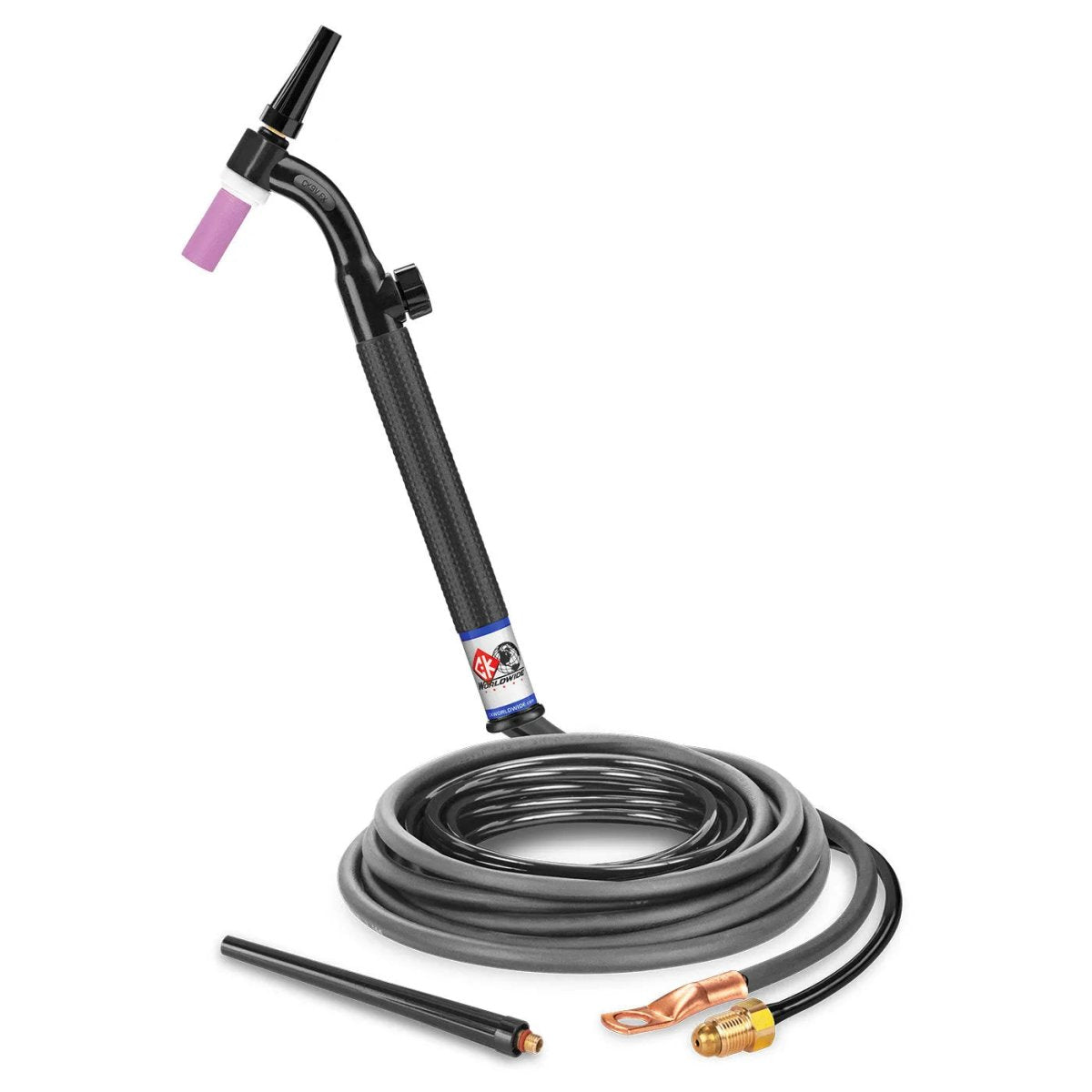 CK Worldwide - Ck9V-12-2 Fx - 125 Amp Flex Head Tig Torch With Valve, Gas-Cooled, 12.5' Standard Cables - Ck9V-12-2 Fx - WeldingMart.com