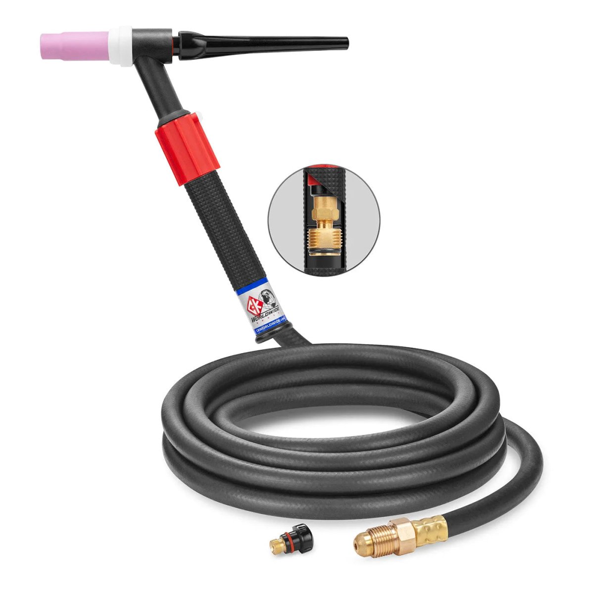 CK Worldwide - Ckc1512Vh - 150 Amp Rigid Head Tig Torch With Valve, Gas-Cooled, 12.5' Standard Cables - Ckc1512Vh - WeldingMart.com