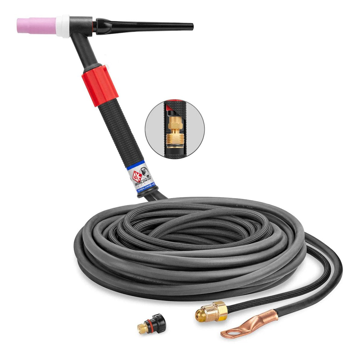 CK Worldwide - Ckc1525Vnsf - 150 Amp Rigid Head Tig Torch With Valve, Gas-Cooled, 25' Superflex Cables - Ckc1525Vnsf - WeldingMart.com