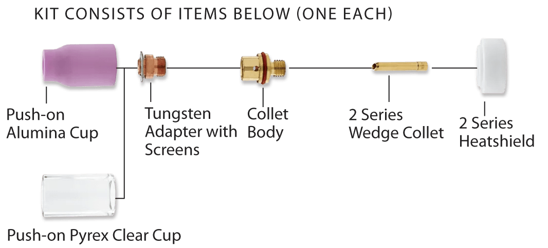 CK Worldwide - Clear Pyrex Standard Gas Saver Kit For 1/8" - D2Gs418-P - WeldingMart.com