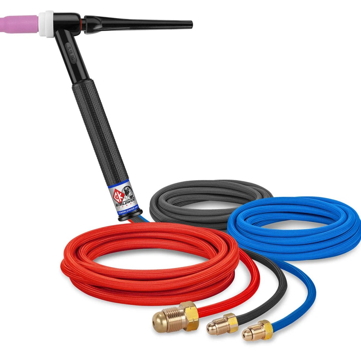 CK Worldwide - Tl18-12Sf - 350 Amp Rigid Head Tig Torch, Water-Cooled, 12.5' Superflex Cables, Trim Line - Tl18-12Sf - WeldingMart.com