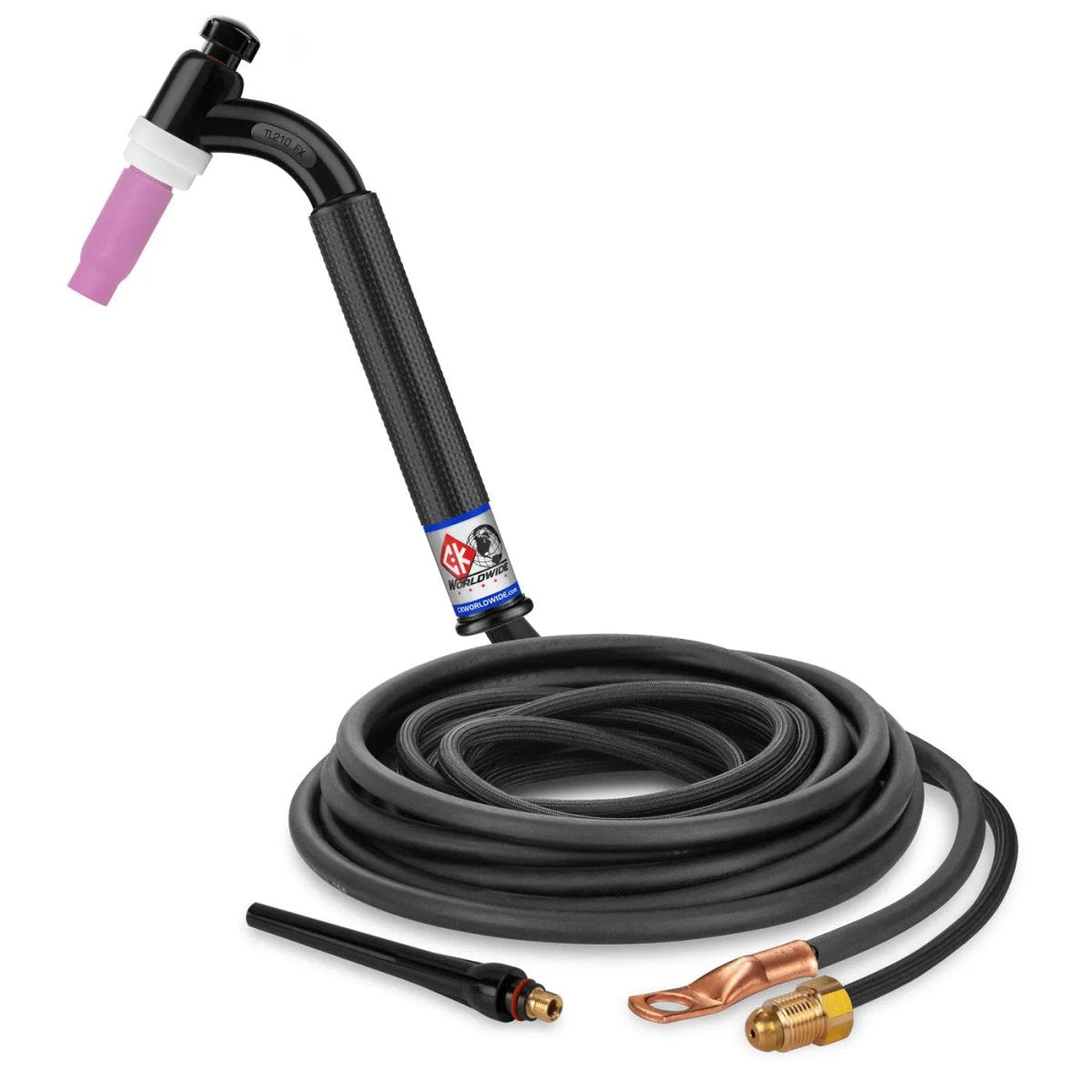 CK Worldwide - Tl2112Nsf Fx - 200 Amp Flex Head Tig Torch, Gas-Cooled, 12.5' Superflex Cables, Trim Line - Tl2112Nsf Fx - WeldingMart.com