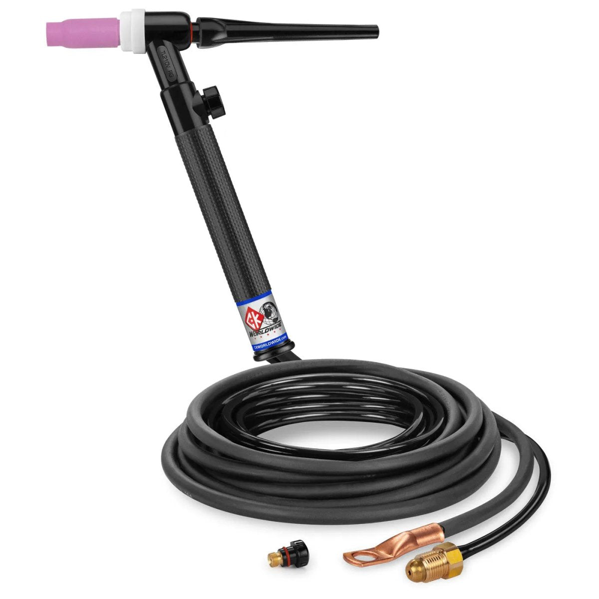 CK Worldwide - Tl2112Vn Rg - 200 Amp Rigid Head Tig Torch With Valve, Gas-Cooled, 12.5' Standard Cables, Trim Line - Tl2112Vn Rg - WeldingMart.com