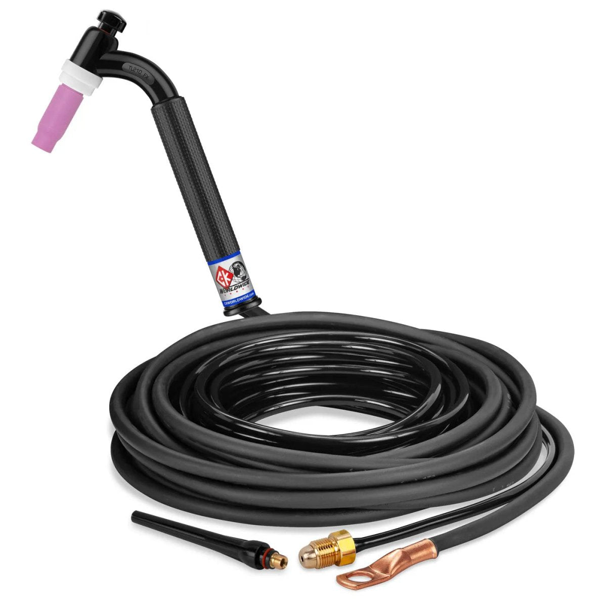CK Worldwide - Tl2125N Fx - 200 Amp Flex Head Tig Torch, Gas-Cooled, 12.5' Standard Cables, Trim Line - Tl2125N Fx - WeldingMart.com