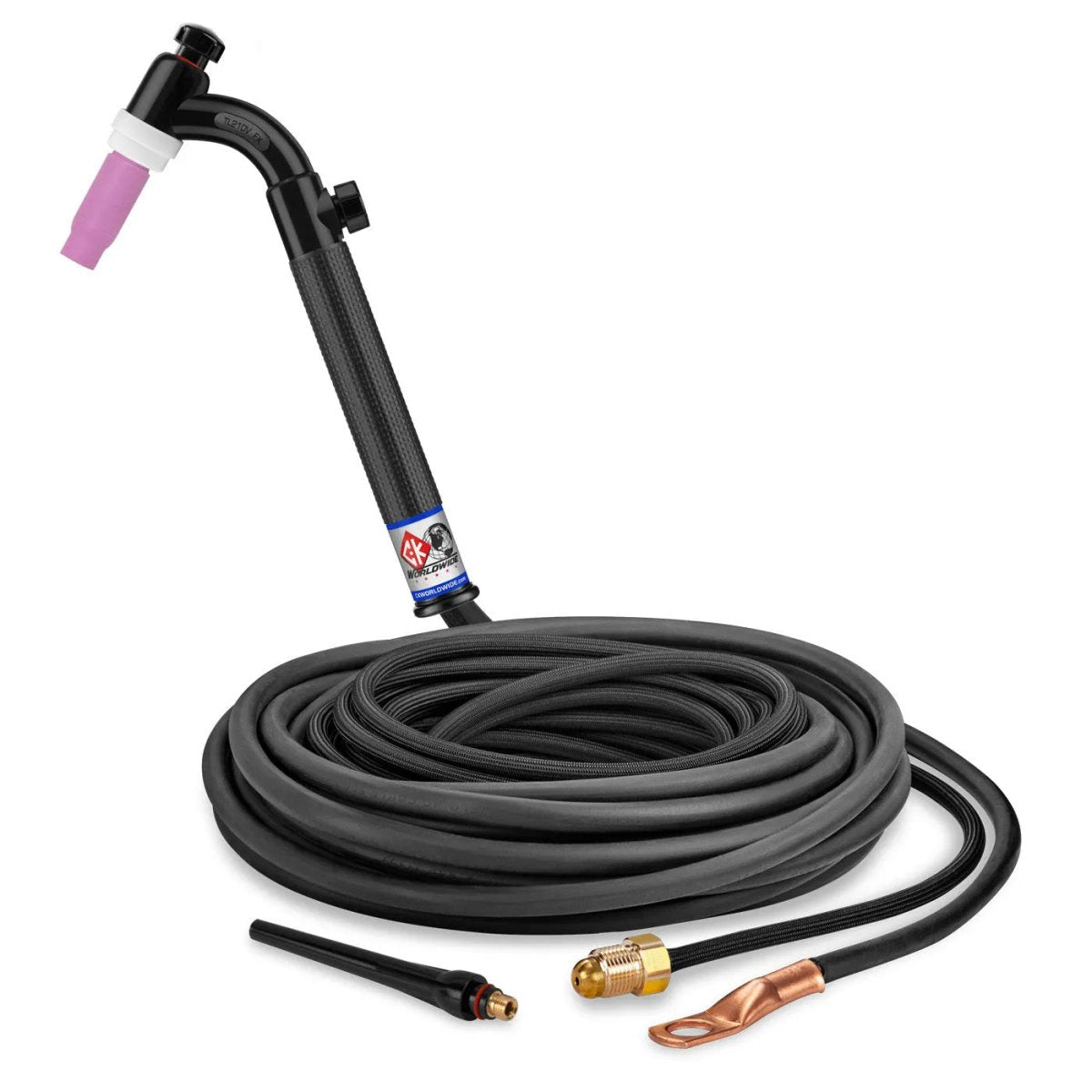 CK Worldwide - Tl2125Vnsf Fx - 200 Amp Flex Head Tig Torch With Valve, Gas-Cooled, 12.5' Superflex Cables, Trim Line - Tl2125Vnsf Fx - WeldingMart.com