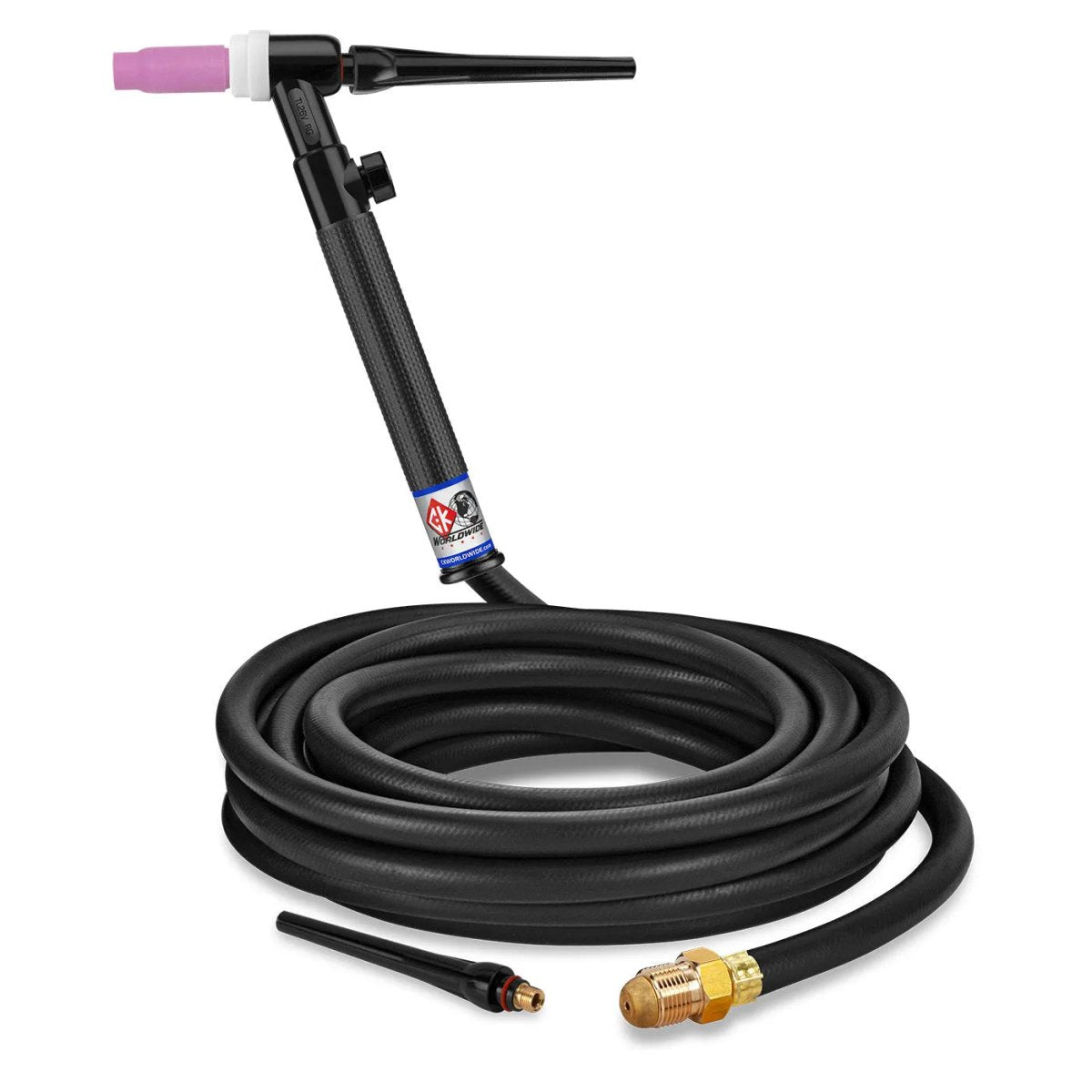 CK Worldwide - Tl26V-25-R Rg - 200 Amp Rigid Head Tig Torch With Valve, Gas-Cooled, 25' Standard Cables, Trim Line - Tl26V-25-R Rg - WeldingMart.com