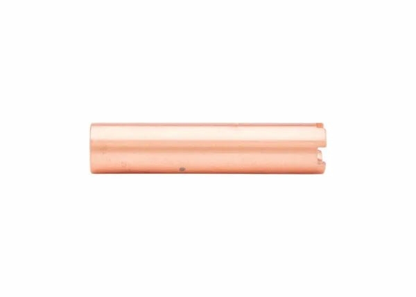 A cylindrical copper tube with a small notch at one end, shown against a plain white background, designed as a heavy-duty heating tip for robust applications.