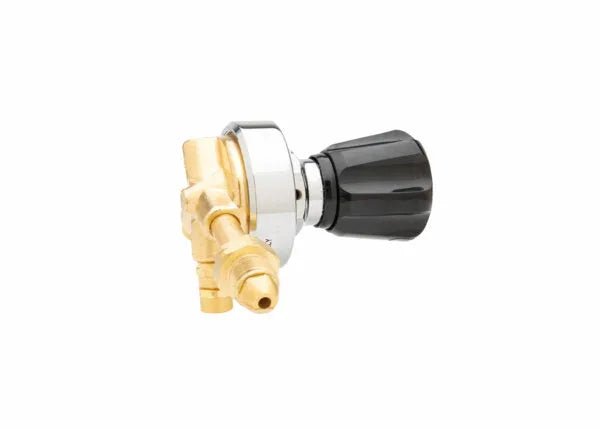 Harris 29-50C-510P Single Stage LPG Propane Welding Regulator with durable silver ring and black knob on white background.