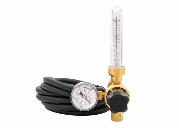 Harris Argon/CO2 Regulator Flowmeter Gas Kit with Brass Gauge & Hose—Welding Equipment for Precise Shielding Gas Control.
