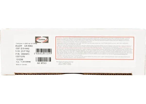 Harris 4043 Aluminum MIG GMAW .035 Welding Wire 5# Spool - 04043F5 - WeldingMart.com